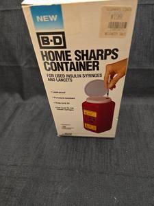 lot 3744 image: BD Home Sharps Container for Used Insulin Syringes and Lancets
