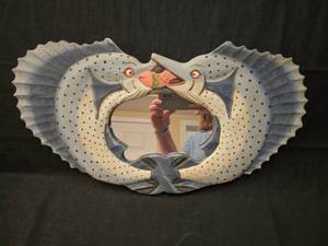 lot 5040 image: Hand Painted Koi Fish Decorative Wall Mirror