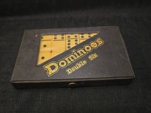 lot 5043 image: Double Six Dominoes Set in Black Case