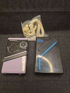 lot 5060 image: Magnavox and Mura Portable Cassette Players with Headphones