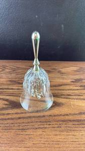 lot 40621 image: 25th Anniversary Crystal Bell with Silver Handle