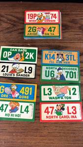 lot 40685 image: Disney Character License Plate Collection stickers