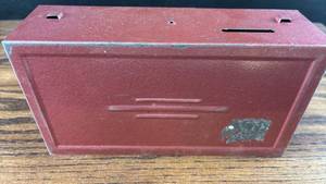 lot 40688 image: Red Metal Night Deposits Bank Drop Box