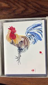 lot 40695 image: Japanese Rooster Watercolor Print Set