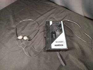 lot 4855 image: Sharp Portable Cassette Player with Headphones