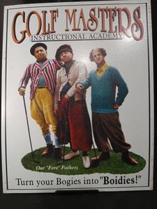 lot 4879 image: Golf Masters Instructional Academy Three Stooges Poster