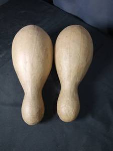 lot 4908 image: Wooden Bowling Pin Set of 2