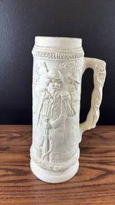 lot 40705 image: German Beer Stein with Relief Figures