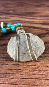 lot 40711 image: Natural Shell Pendant Necklace with Turquoise Beaded Chain