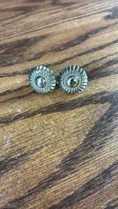 lot 40713 image: Silver Tone Ridged Dome Screw Back Earrings
