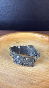 lot 40718 image: Silver Portrait Medallion Chain Bracelet