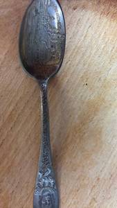 lot 40720 image: Decorative Silver Plated Souvenir Spoon with Engraved Design