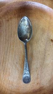 lot 40722 image: Silver Plated Souvenir Spoon with Engraved Design