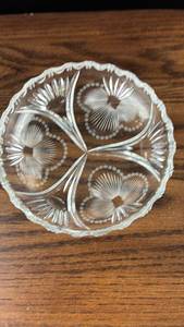 lot 40723 image: Clear GlassDish with Decorative Pattern
