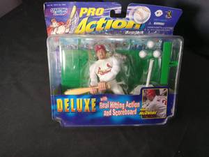 lot 40767 image: Starting Lineup Pro Action Mark McGwire Cardinals Baseball Figure with Scoreboard