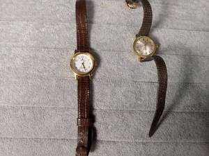 lot 40778 image: Gold-tone Wristwatch with Brown Leather Strap