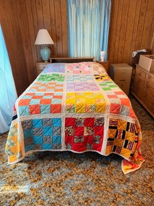 lot 59 image: Large Handmade Patchwork Quilt