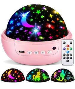 lot 57267 image: COOLNIGHT Unicorn Night Light Star Projector for Kids, 3 Films93 Colors Kids Projector Night Light,360° Rotating All Night, RemoteDimmableTimer,3 Year Old Girl Gifts,4 Year Old Girl Birthday Gifts - Retail $20