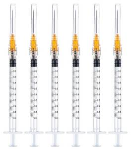 lot 57268 image: 24 Pack Disposable Sterile Supplies 1ml Syringe with Needle,25Ga 1inch Needle and Syringe,Individual Package.  - Retail $15