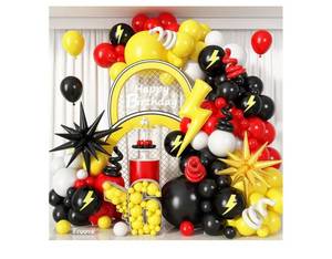 lot 57278 image: Red Black Yellow Balloon Garland Arch Kit Party Decorations (balloons only) - Retail $13