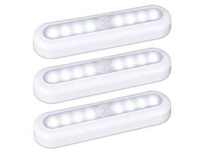 lot 57283 image: STAR-SPANGLED 3 Pack 7 Motion Sensor Lights Indoor Battery Operated, Stick on LED Light for Closet, Stairs, Under Cabinet, Cool White - Retail $15