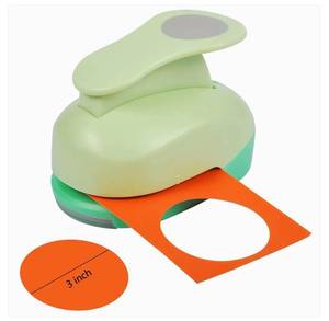 lot 57302 image: Paper Punch, 3 Inch XL Size Circle Punch Large Hole Puncher Paper Circles Craft Puncher Handmade Paper Punches for Crafting Scrapbooking Cards Arts Fun Projects Back to School Supplies - Retail $12