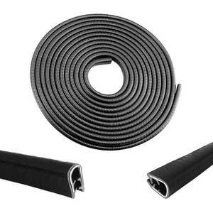 lot 57304 image: 33Ft Car Door Edge Guards - Black Universal Fit Door Edge Protector, Rubber U Shape Automotive Door Trim Molding for Sedans Trucks SUV ATV - No Glue Required (Black, 33FT) - Retail $10