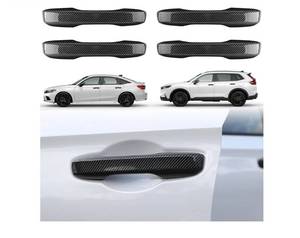 lot 57312 image: 11th Gen Civic Accessories Door Handle Cover Exterior Handle Protection Compatible with Honda Civic 2022-2026, AccordCR-VHR-V 2023-2026 -Carbon Fiber Grain - Retail $15