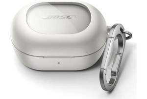 lot 57315 image: Magnetic Cases for Bose New QuietComfort Earbuds (2024) Case Cover, Rugged Shockproof Protective Cover for Bose QuietComfort Earbuds with Magnetic Lok & Carabiner & Cleaning Kit, White - Retail $15
