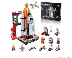 lot 57317 image: Space Exploration Shuttle Toys for 6 7 8 9 10 11 12 Year Old Boys 12-in-1 STEM Aerospace Building Kit Toy with Heavy Transport Rocket and Launcher Best Gifts for 6-12 Year Old Boys (566 PCS) - Retail $20