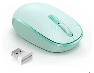lot 57319 image: Wireless Mouse for Laptop, 2.4G Quiet Computer Mouse with USB Receiver, 4 Buttons Portable Cordless Mice for Chromebook, Laptop, PC, Mac, 80012001600 DPI - Mint Green - Retail $12