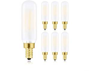 lot 57325 image: T6 Led Bulb 2W Dimmable E12 Edison Light Bulbs 2700K Warm White T6.5 Frosted Glass 250lm E12 Candelabra Incandescent Bulbs 25W Equivalent Vintage LED Filament Candle Bulb with Decorative, 6Pack. - Retail $15