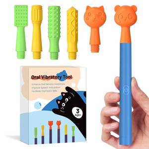 lot 57328 image: Oral Sensory Stimulation Kit with 6 Soft Textured Heads for Speech Therapy & Feeding Support, Muscle Strength & Phonation Improvement - Blue - Retail $28