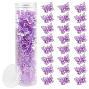 lot 57331 image: 60PCS Mini Butterfly Hair Clips for Hair with Box Glitter 90s Y2k Purple Hair Accessories for Girls Women (Purple) - Retail $8