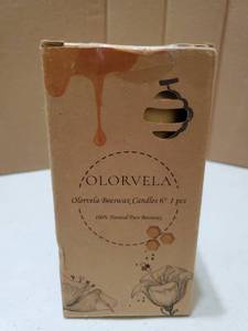 lot 57344 image: 6 Inch Natural Beeswax Candle - Retail $8