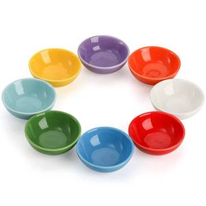 lot 57369 image: Set of 8 Ceramic Pinch Bowls Set, 3.5 Oz Porcelain Round Sauce Dipping Dishes, Mini Terracotta Dessert Bowls, Condiments Bowls in Bulk for Kitchen, Cooking Prep, Parties, Decor, Sushi - Retail $19