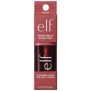 lot 57429 image: e.l.f. Sheer For It Blush Tint - Buildable Stain For Lips  Cheek - Cherry Cola - 0.22 fl oz Vegan, Paraben-Free - Retail $9