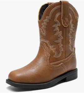 lot 57431 image: Toddler Little Boys Girls Cowboy Boots Kids Western Square Toe Riding Mid Calf Boots(kids size 5t)  - Retail $25