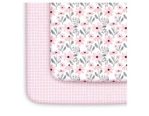 lot 57440 image: Pack and Play Sheets Girl 2 Pack, 38x26 Mini Crib Sheets Fitted for Baby Compatible with Graco Pack n Play Mattress,Ultra Soft Breathable Microfiber Pink Floral - Retail $20