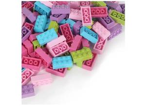 lot 57446 image: Building Bricks 121 Pieces 2x4 Multi-Color Building Block, Compatible with Classic Building Block, Creative Building Block Toys for Kids(Pink,Blue,Purple,Green,Rose red) - Retail $12