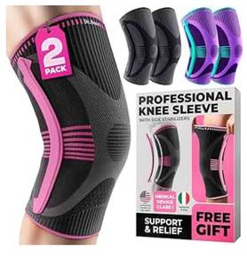 lot 57447 image: DR. BRACE ELITE Knee Brace with Size Stabilizer (2 Pack) Knee Brace for Women & Men, Workout, Sports, Daily Knee Compression Sleeve for Maximum Knee Pain Support & Fast Recovery (Orion, X-Large) 2 - Retail $25