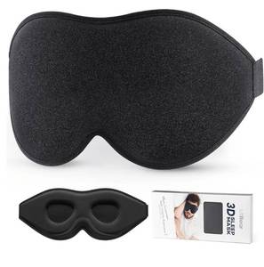 lot 57454 image: Sleep Mask for Side Sleeper Women Men, Eye Mask for Sleeping Light Blocking, 3D Contoured Cup Sleeping Mask, Soft Breathable Sleep Eye Mask with Adjustable Elastic Strap for Travel - Retail $8