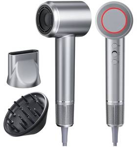 lot 57494 image: High-performance Ionic Hair Dryer Featuring Multiple Heat and Speed Settings, Includes Concentrator Nozzle and Diffuser Attachment. - Retail $50