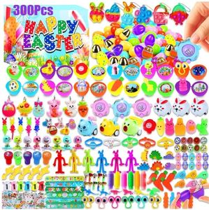 lot 57518 image: 300 Pcs Easter Egg Fillers with Surprise Eggs, Easter Basket Stuffers, Filled Easter Party Favors for Kids, Carnival Treasure Prizes Classroom Events Hunt, Stocking Stuffers Birthday Gifts - Retail $20