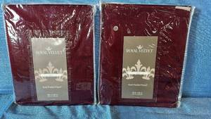lot 2004 image: Royal Velvet Ally Rod Pocket Panel 50x84 Qty 2 Panels Color Palmetto Red.