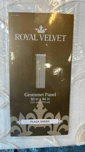 Royal Velvet Plaza Sheer Embroidery Grommet Panels Qty 4 Panels 50"x84" Color Cool White.