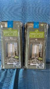 lot 2015 image: Royal Velvet Supreme Pinch Pleat Back Tab Panel 25x95 Qty 2 Panels Color Silver Sage.