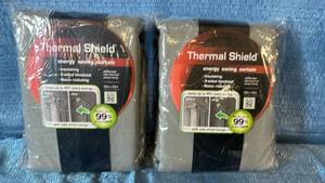 lot 2016 image: Thermal Shield Jefferson Rod Pocket Panel 50x63 Qty 2 Panels Color Silver.
