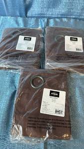 lot 2017 image: Eclipse Microfiber Grommet Panels 42x63 Color Chocolate Qty 3 Panels.