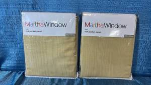 lot 2028 image: Martha Window Voile Rod Pocket Panel 60x54 Qty 2 Panels Color Parsnip.